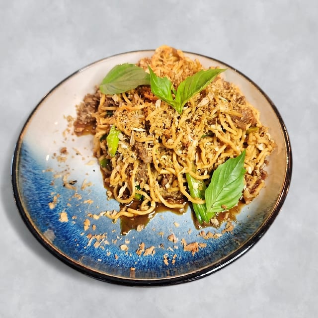 Thai Basil Beef Noodles.